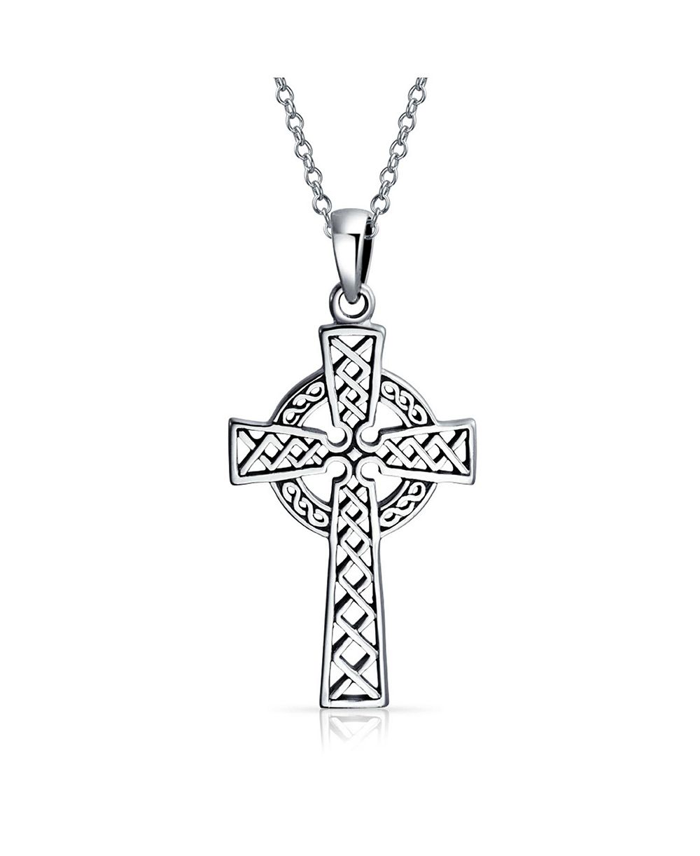 Bling Jewelry Подвеска-кулон Viking Love Knot Celtic Cross, стерлинговое серебро