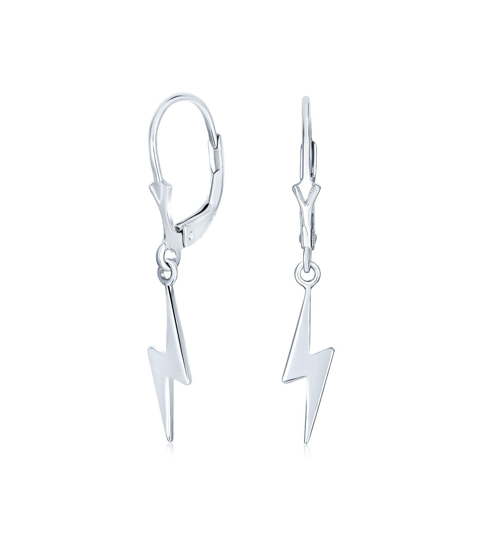 Серьги Bling Jewelry Delicate Minimalist Geometric Lightning Bolt из Sterling Silver