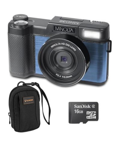 Цифровая камера Minolta MND30 30MP 2.7K QHD 3.0" LCD Blue с сумкой