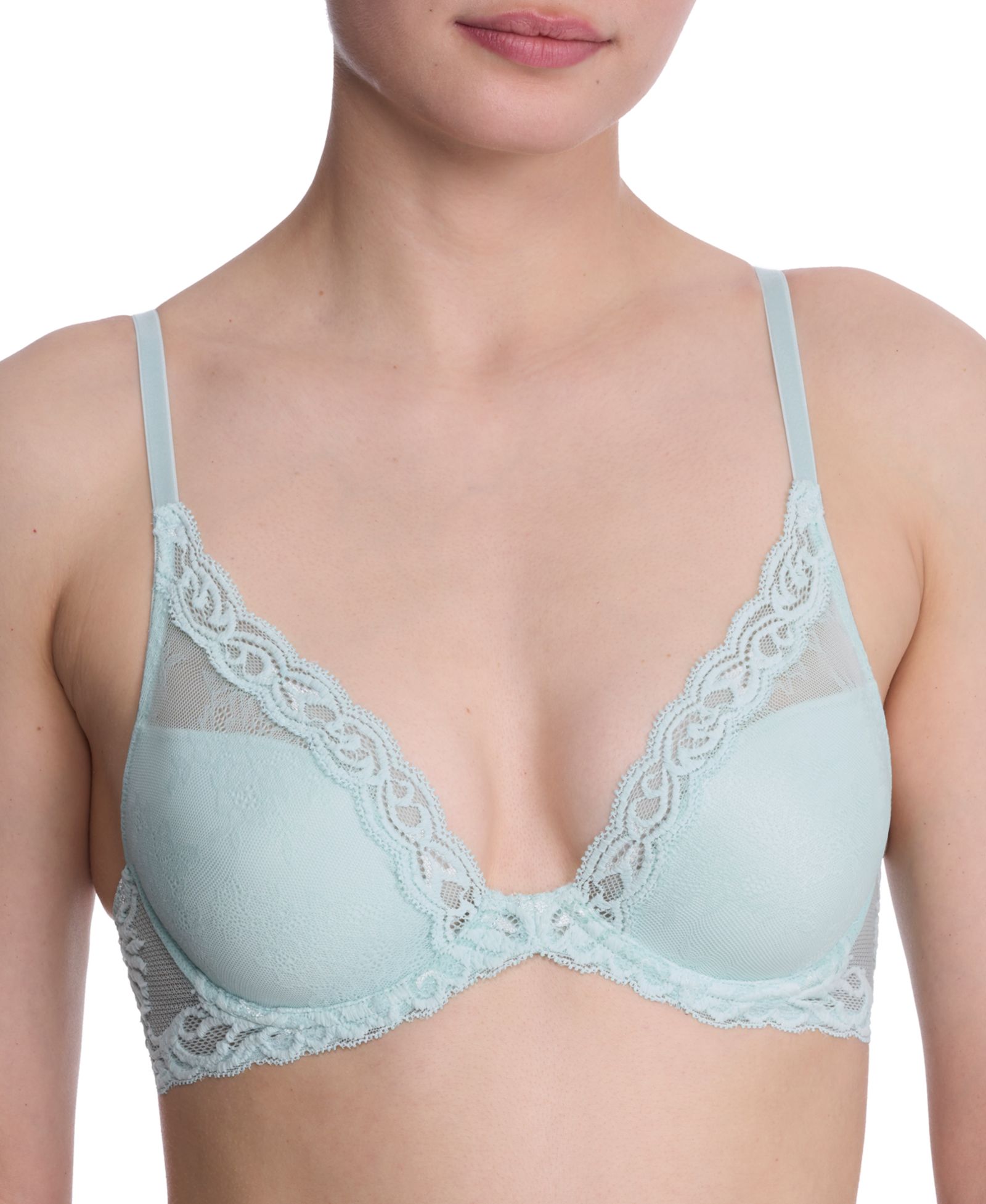 Natori Women's Feathers Lace Contour Underwire Plunge Bra 730023