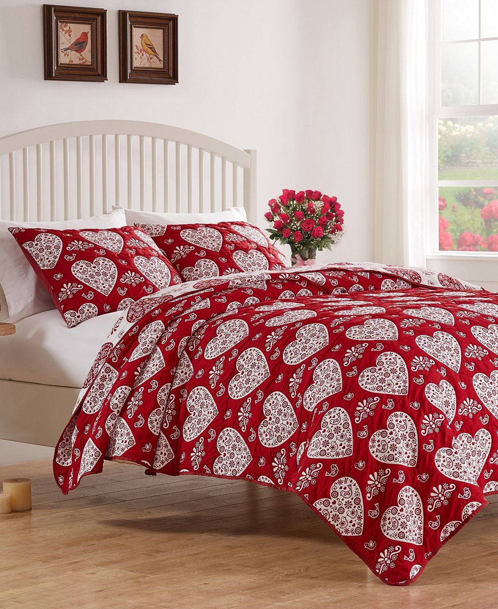 Комплект покрывал Greenland Home Fashions Lovebirds Woven Jacquard Reversible, King