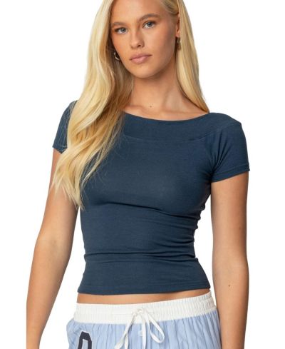 Женский топ Edikted Becca Boat Neck