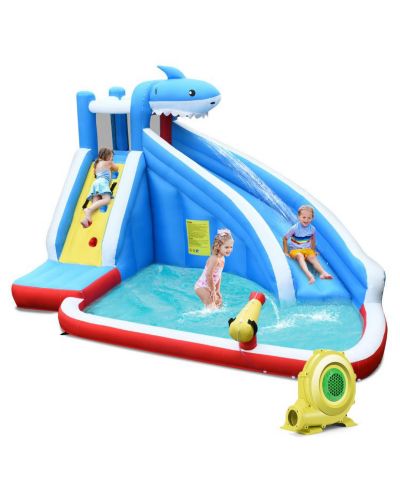 Slickblue 4-in-1 Inflatable Water Slide Park with Long Slide, Oxford Cloth, Ages 4+