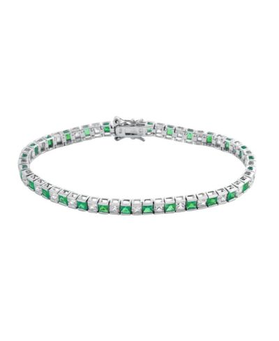 Rachel Glauber Modern Plated Alternating CZ Tennis Bracelet