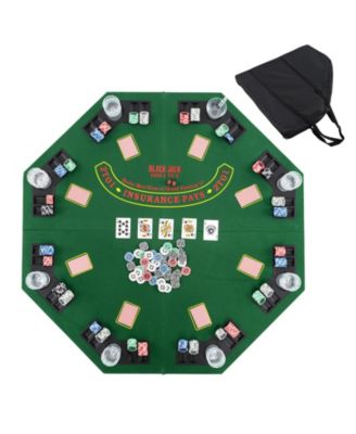 Складной стол для покера Slickblue на 8 игроков с сумкой и подставками для стаканов