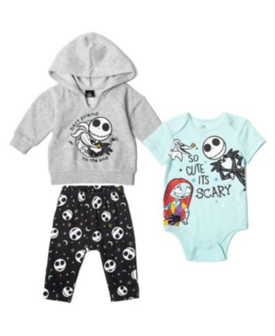 Комплект из 3 предметов Nightmare Before Christmas Fleece Pullover Hoodie Bodysuit и Pants для малышей