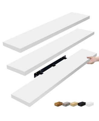 Sorbus набор из 3 настенных плавающих полок 47 x 9.25 дюйма, стильное и функциональное хранилище