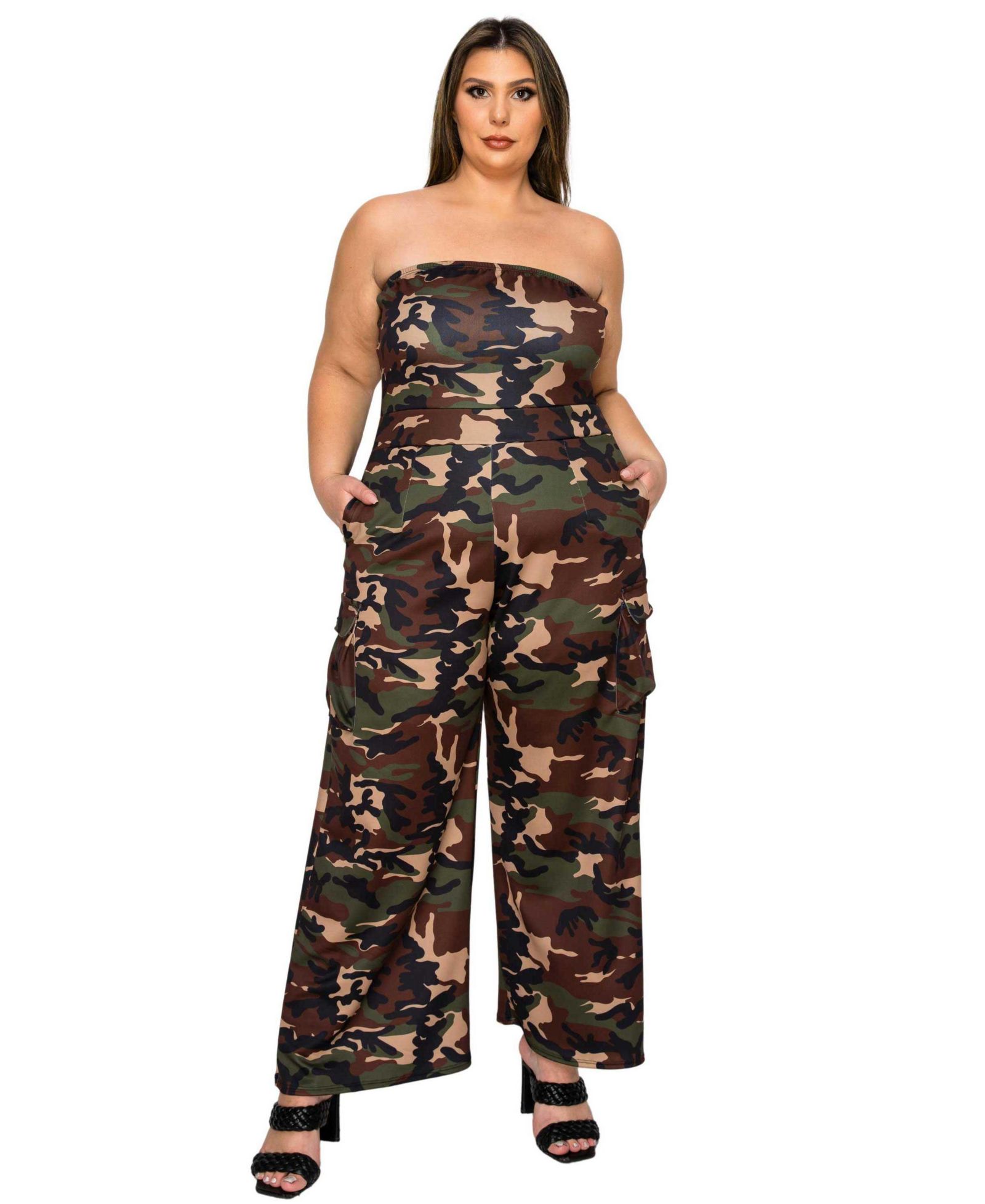 L I V D Женский комбинезон Freya Camo Cargo Plus Size
