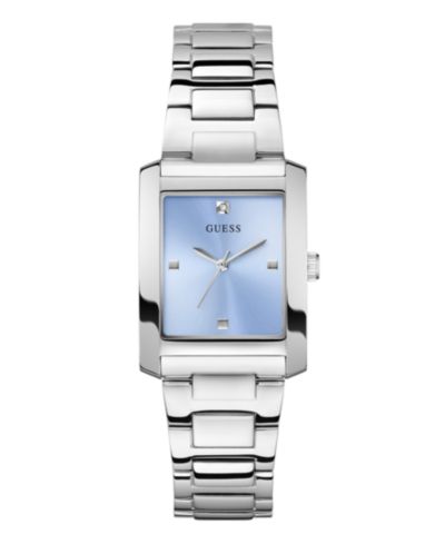 GUESS Women's Analog Silver-Tone Stainless Steel Watch, 27mm