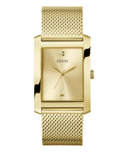 GUESS Мужские аналоговые часы Gold-Tone Steel Mesh 34mm