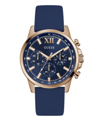 Мужские многофункциональные часы GUESS Blue Silicone, 44mm