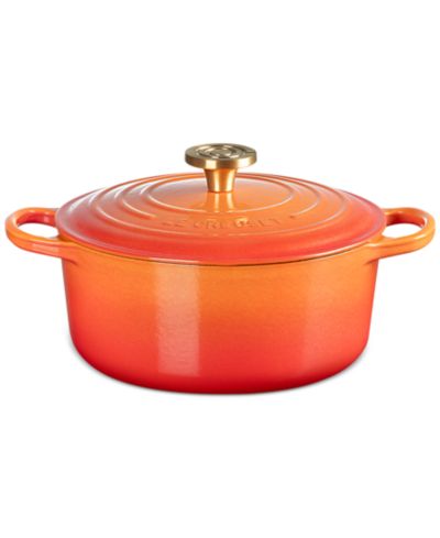 Le Creuset Signature круглая жаровня Flamme Dorée с крышкой Crucible - 100th Anniversary Edition