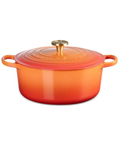 Котелок Le Creuset Signature 7.25-Qt. Flamme Dorée Round Dutch Oven с ручкой Crucible - 100th Anniversary Edition