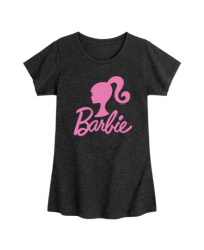 Barbie футболка с логотипом для девочек, короткий рукав