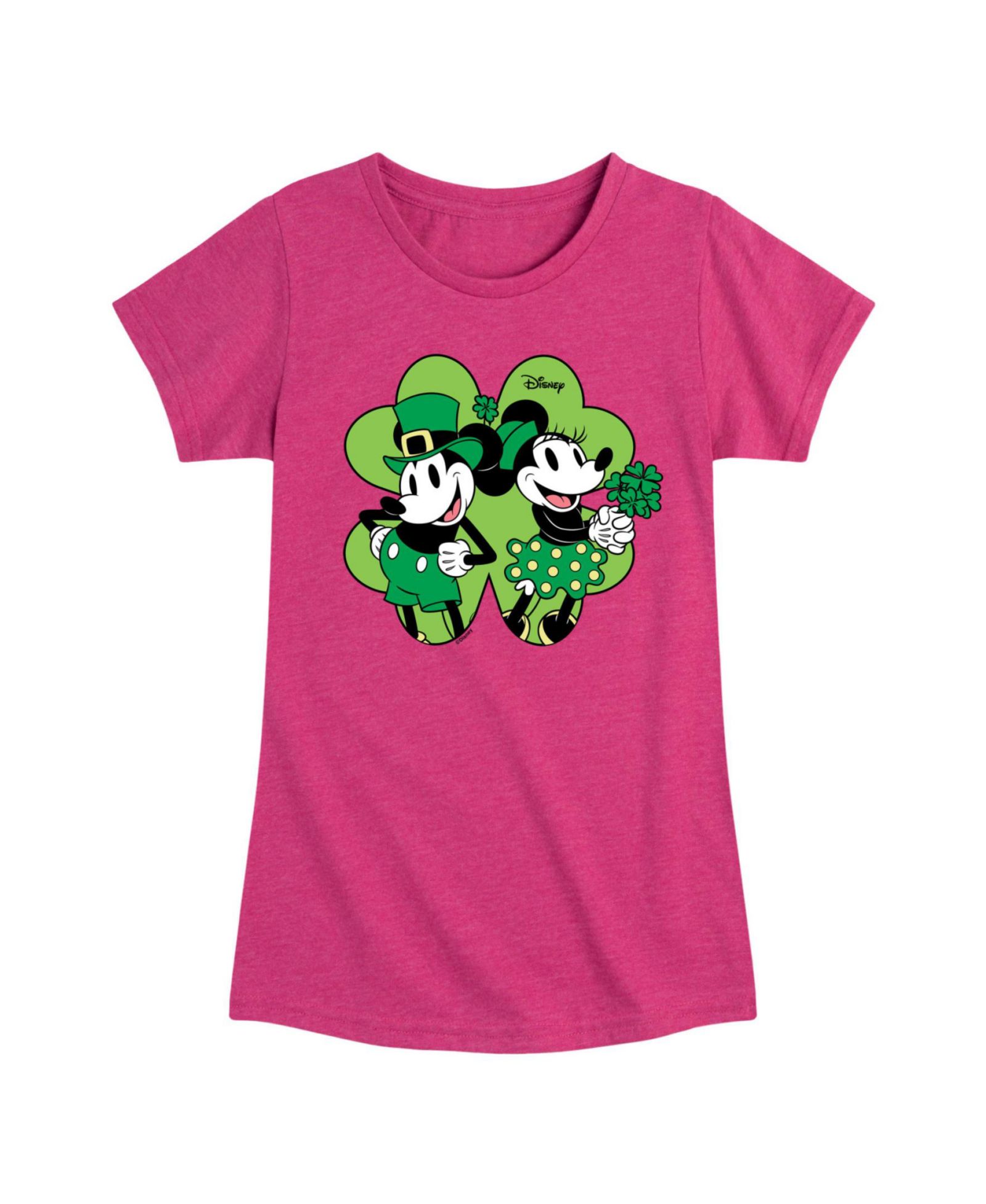 Детская футболка Disney Minnie Mickey St Patrick's Day Graphic Short Sleeve