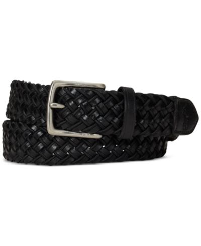 Мужской кожаный ремень Polo Ralph Lauren Leather & Braided Cord Woven