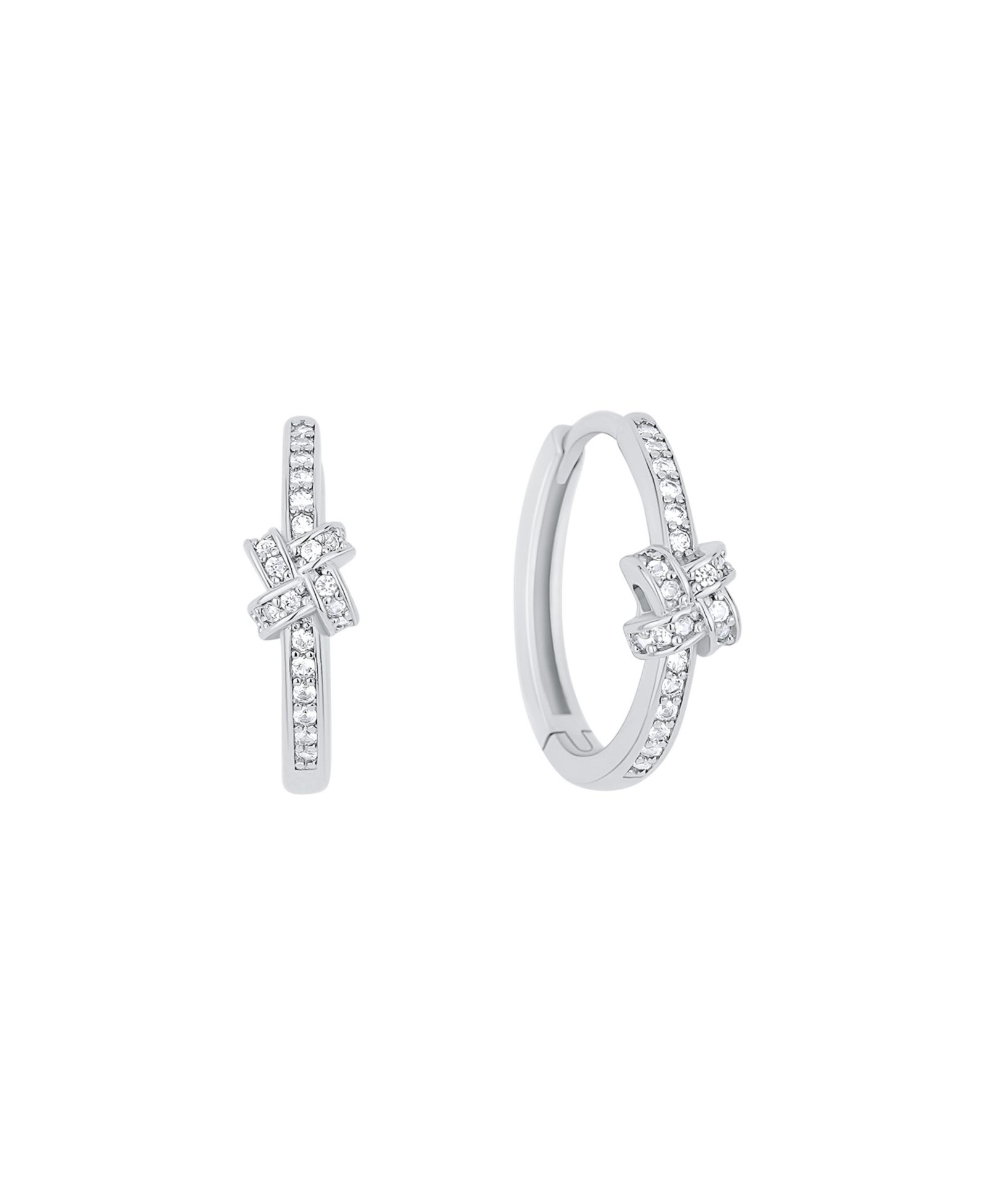 And Now This Cubic Zirconia Knot Hoop Earrings