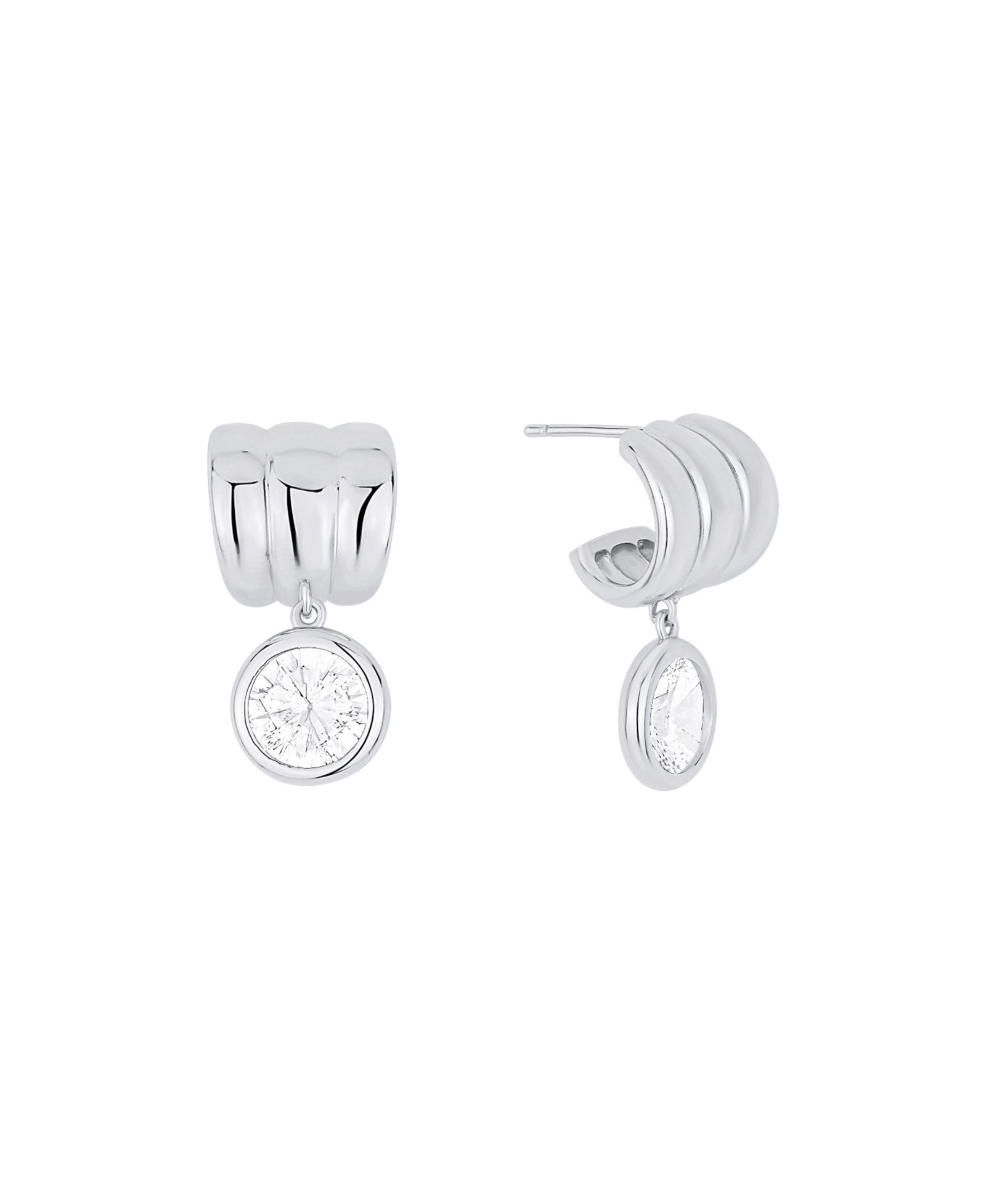 Серьги And Now This Cubic Zirconia Drop Post Hoop