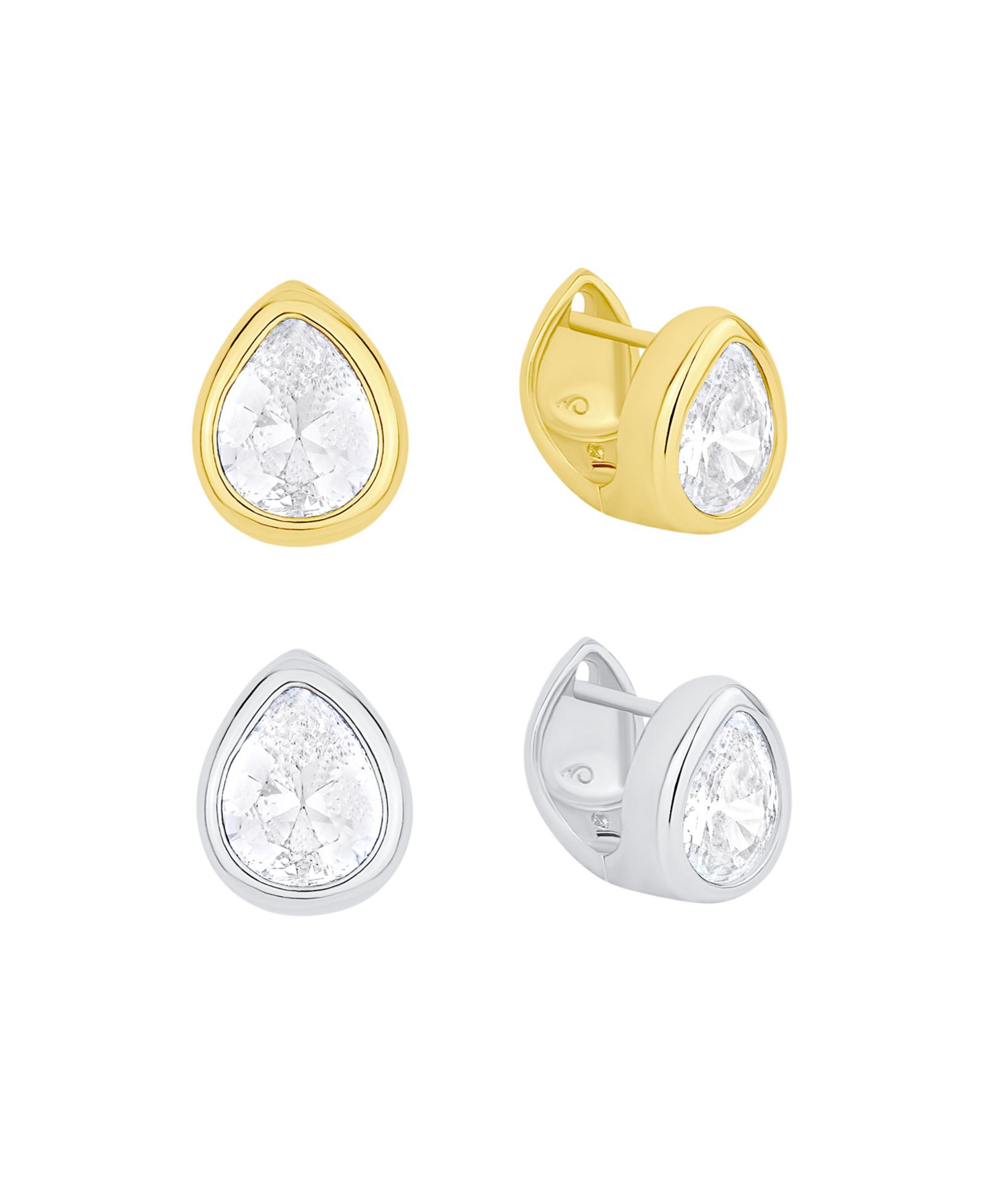 Набор серег-кольц And Now This Cubic Zirconia Duo Huggie