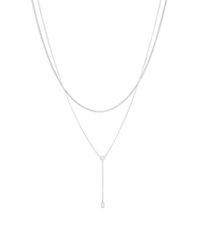 And Now This Cubic Zirconia Double Layer Y Necklace