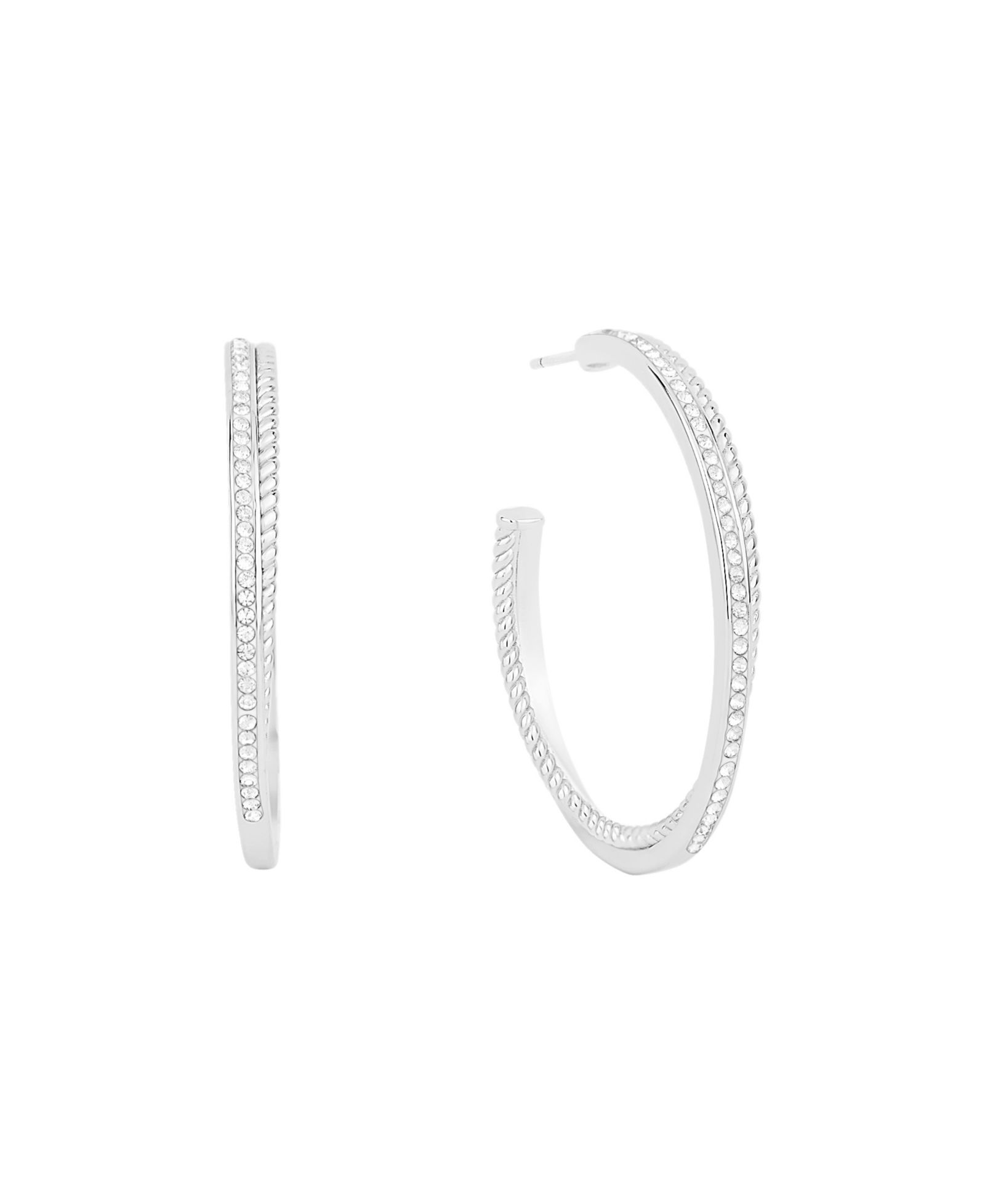 Серьги-кольца And Now This Crystal Twisted Rope C Hoop Earrings
