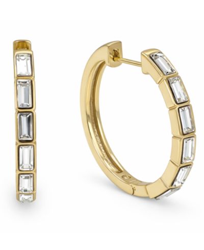 Серьги-кольца And Now This Crystal Baguette Hinged Hoop