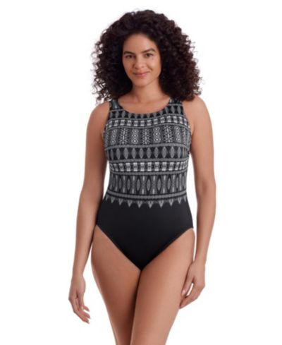 Женский слитный купальник Longitude Tribal Nights High-Neck Scoopback