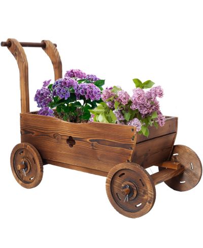 Деревянный ящик-клумба Streamdale Furniture с колесами, дренажным отверстием и ручкой