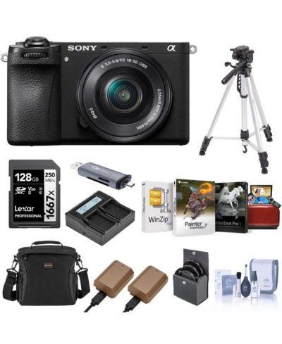 Камера Sony Alpha a6700 с объективом E PZ 16-50mm f/3.5-5.6 OSS, комплект с сумкой, 128GB SD Card, Card Reader, Corel Mac and PC Software Kit