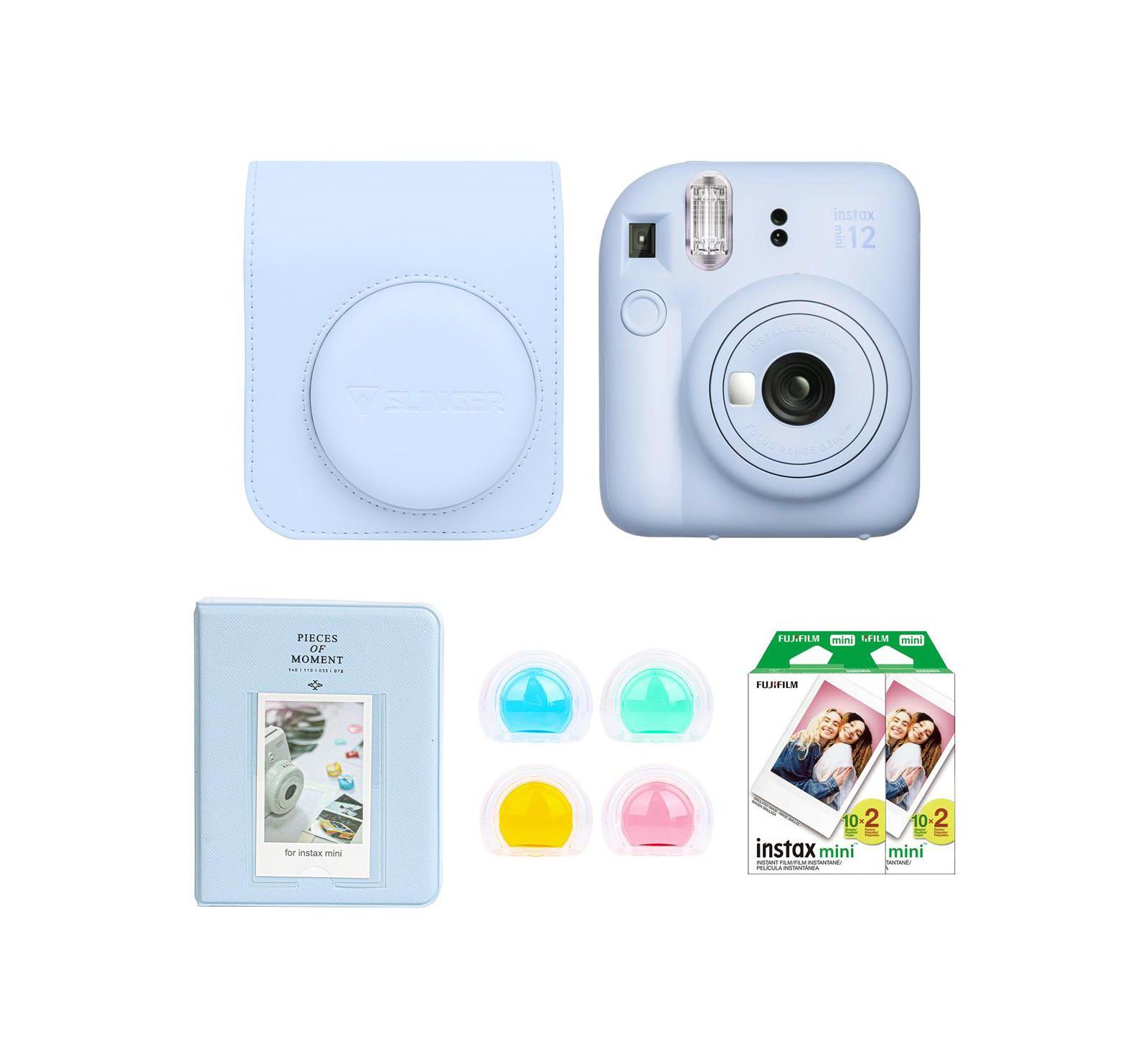 Fujifilm Instax Mini 12 Instant Camera, Blue, w/Accessory Kit and 2x Film