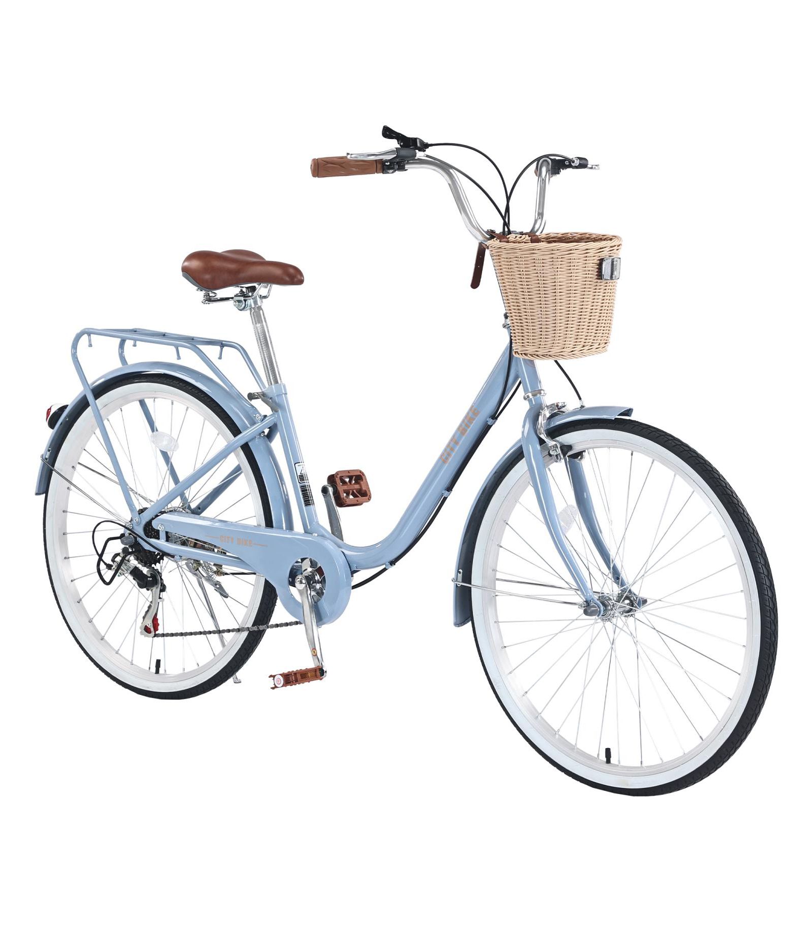 Streamdale 7 Speed City Bike With Basket, Steel Frame, Multiple Colors 26 Inch Girls Велосипед
