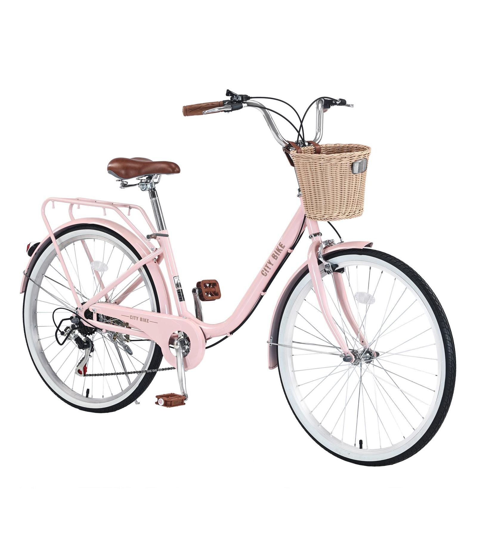 Городской велосипед Streamdale 7 Speed с корзиной, стальная рама, 26 Inch