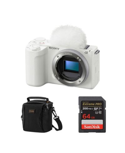 Sony Alpha ZV-E10 II Mirrorless Camera, White with Included Value