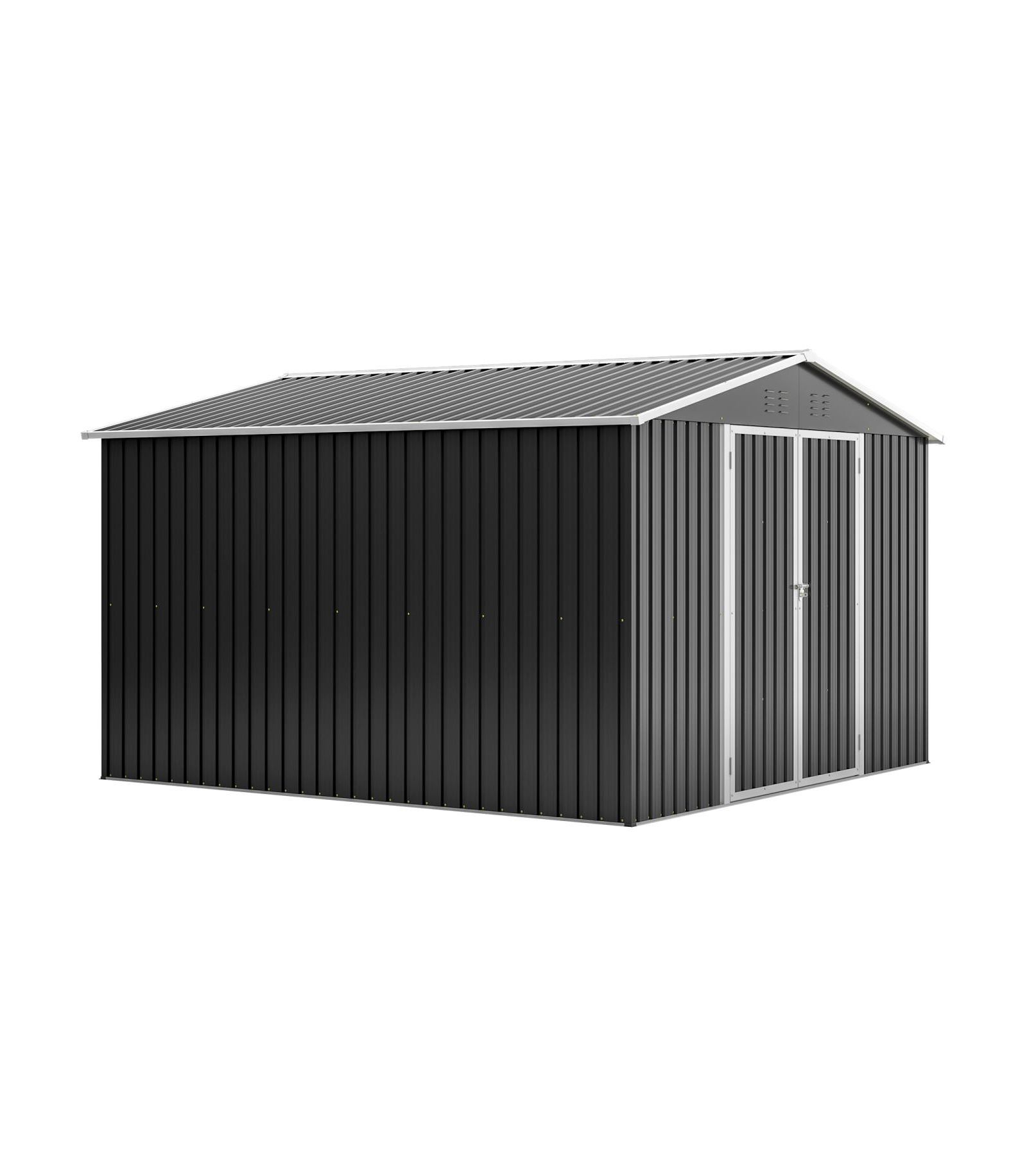 Streamdale Furniture 10x10 FT Outdoor Metal Storage Shed with Lockable Doors and Frame