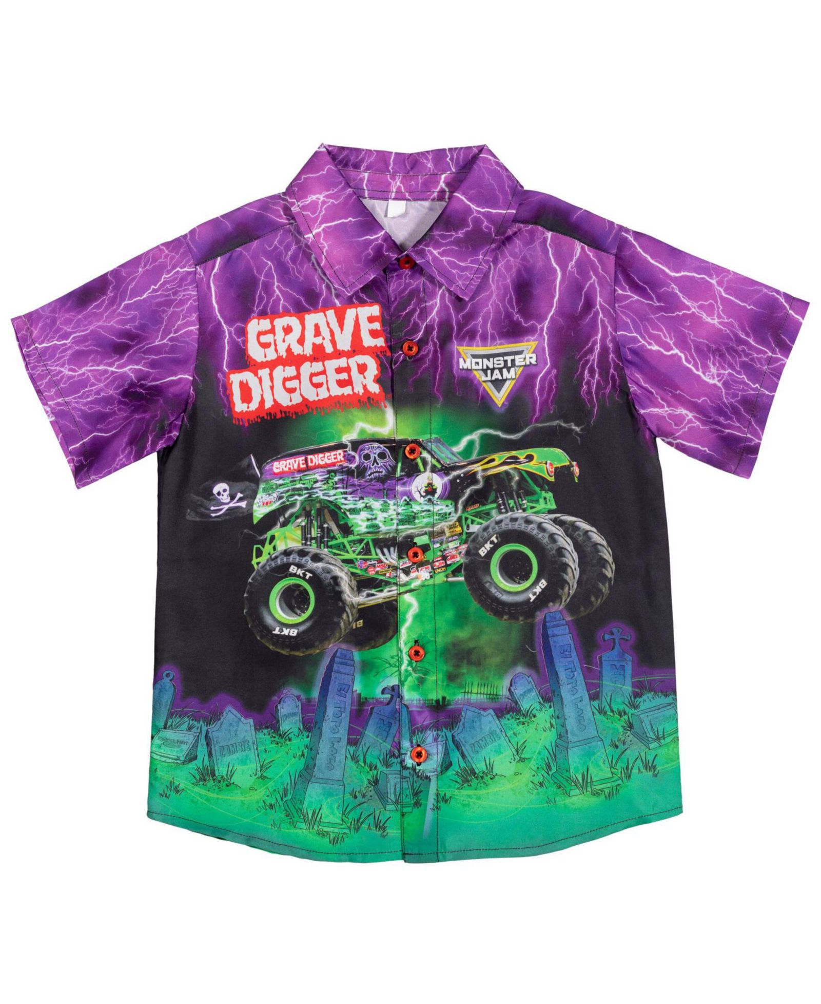 Мужская гавайская рубашка Monster Jam Boys Grave Digger