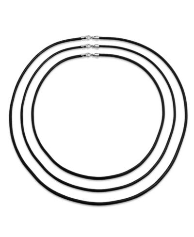 Набор из 3 ожерелий Bling Jewelry из натуральной черной кожи с застежкой Sterling Silver