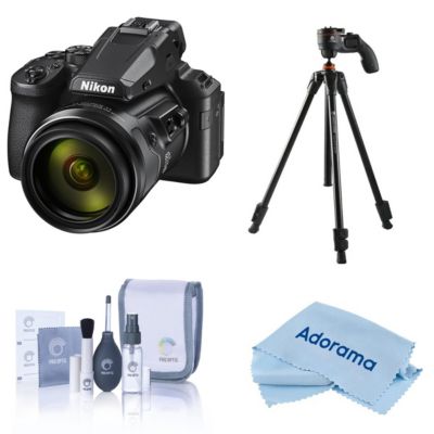 Цифровой фотоаппарат Nikon COOLPIX P950, комплект с алюминиевым 3-секционным штативом Takama с 3-ходовой головкой и набором для чистки