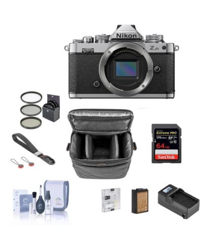 Комплект беззеркальной камеры Nikon Z fc DX-Format с 64GB SD картой, сумкой, ремешком, аккумулятором, зарядным устройством и набором для чистки