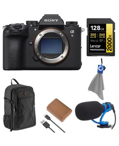 Sony A9 III комплект беззеркальной камеры с 128GB картой памяти, аккумулятором, микрофоном, рюкзаком и салфеткой для чистки