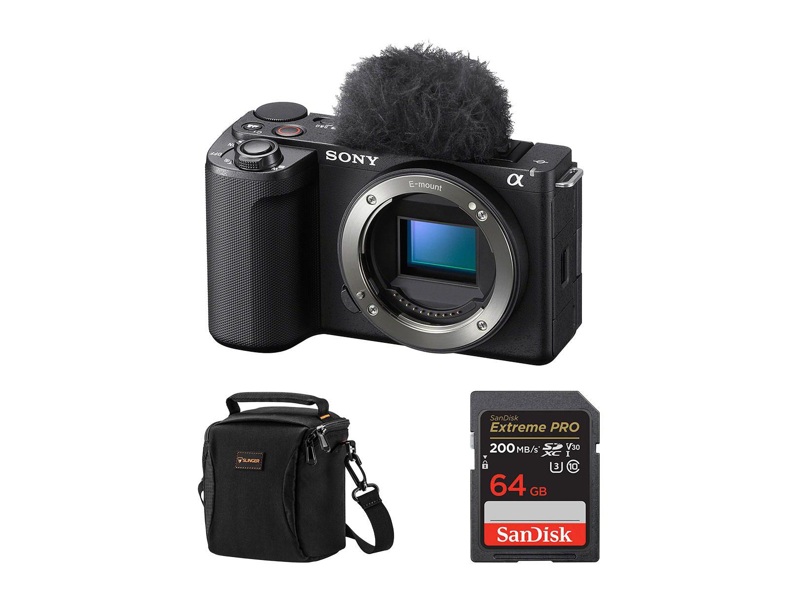 Зеркальная беззеркальная камера Sony Alpha ZV-E10 II с картой памяти 64GB и сумкой