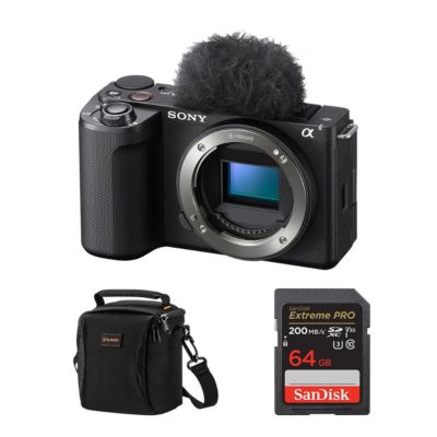 Зеркальная беззеркальная камера Sony Alpha ZV-E10 II с картой памяти 64GB и сумкой