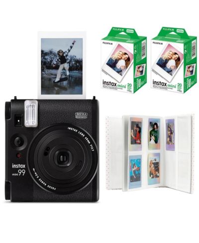 Fujifilm Instax Mini 99 Film Camera, Black, w/2x Film Pack and Photo Album