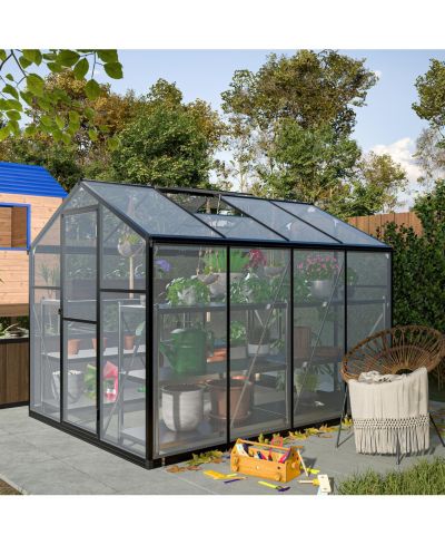 Теплица Streamdale Furniture Walk-In 6x8 FT Outdoor Polycarbonate с вентиляционным отверстием в крыше