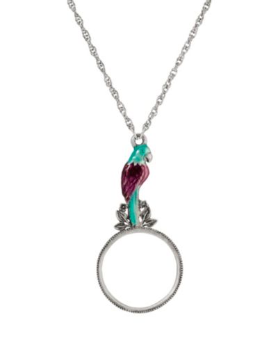 2028 Enamel Parrot Magnifier Necklace