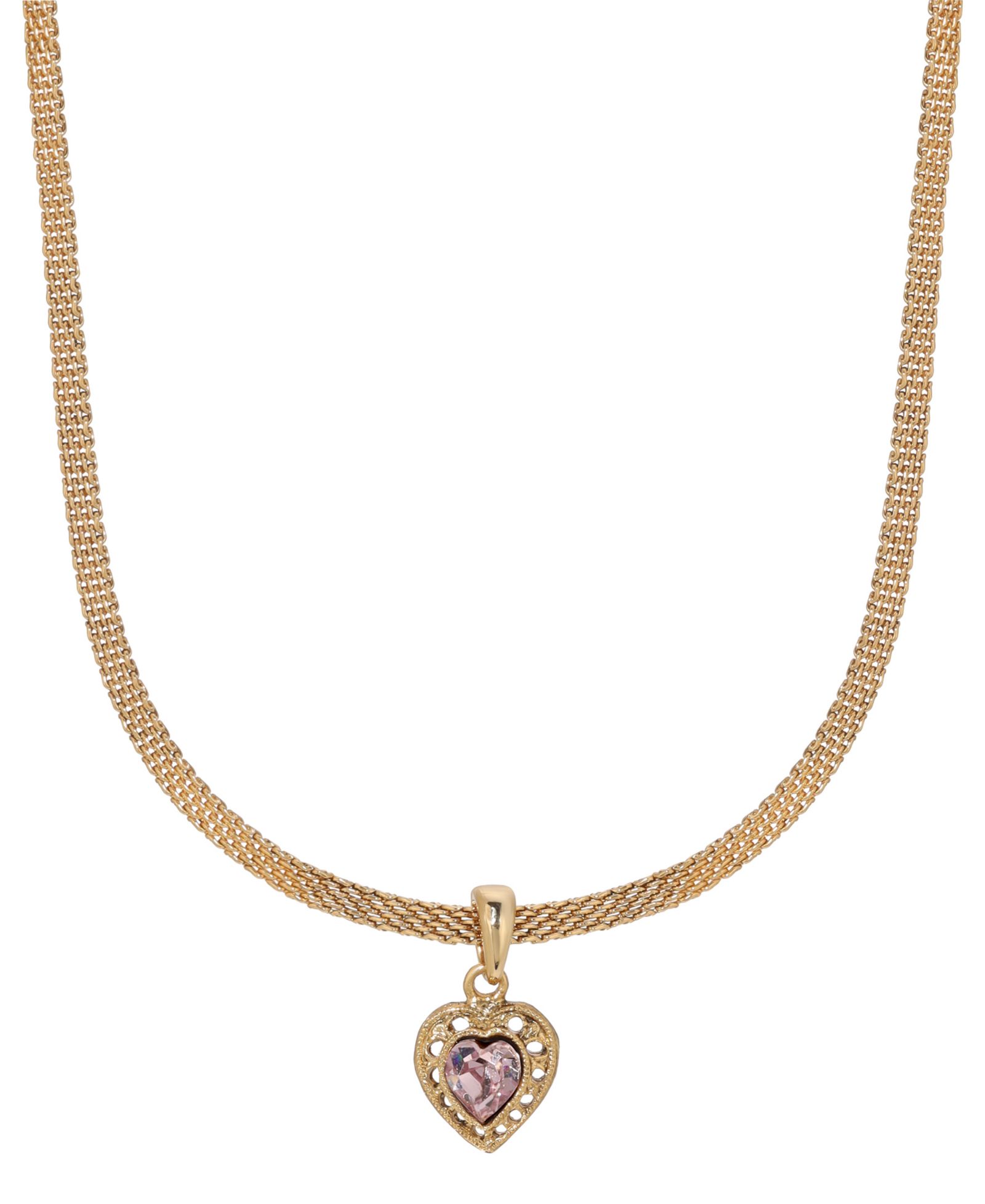 Ожерелье 2028 Heart Crystal Mesh Chain