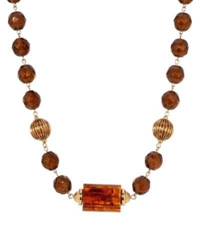2028 Ожерелье из нити стеклянных бусин Topaz