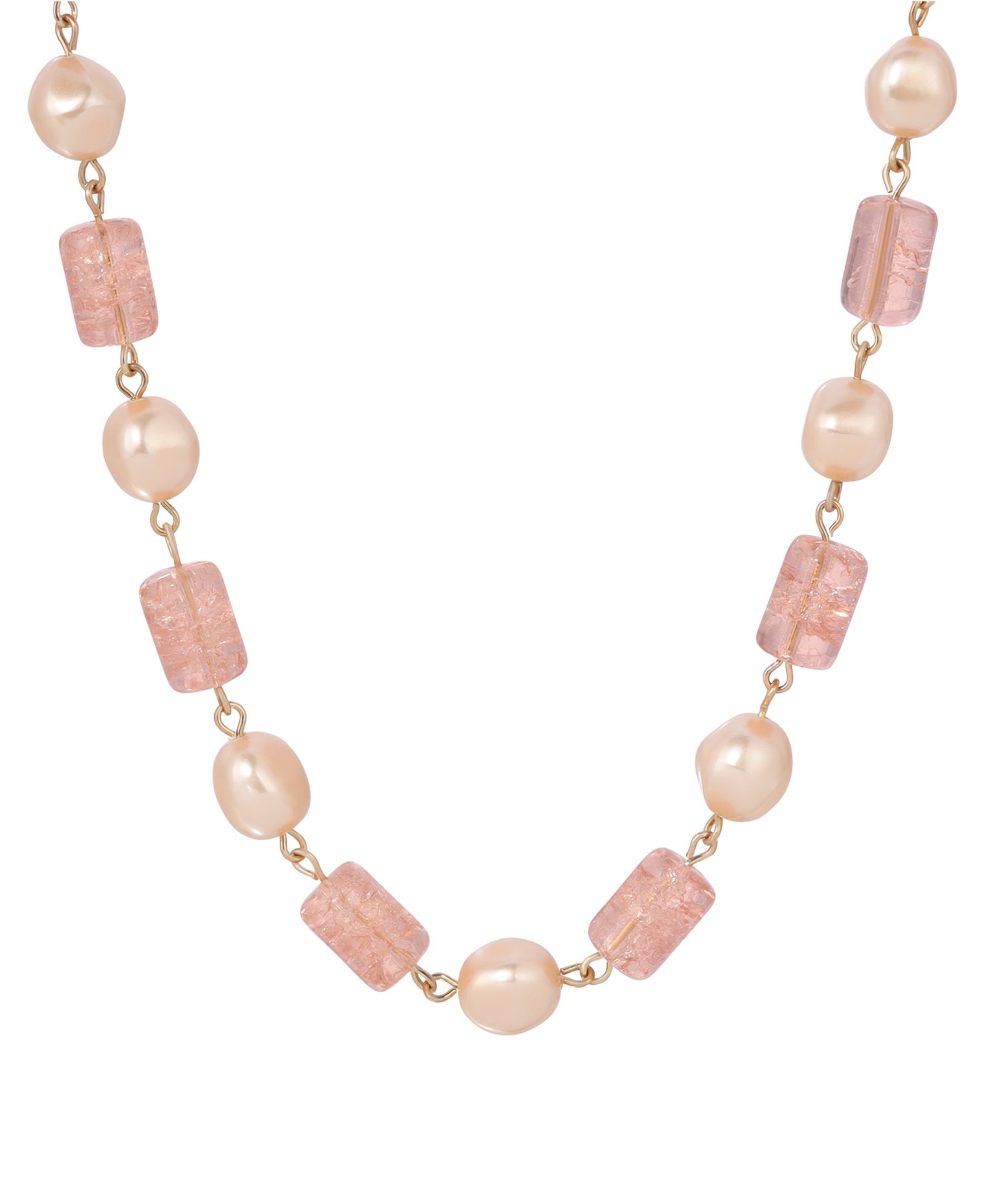 Ожерелье 2028 Cracked Glass Faux Cultivated Pearl Bead