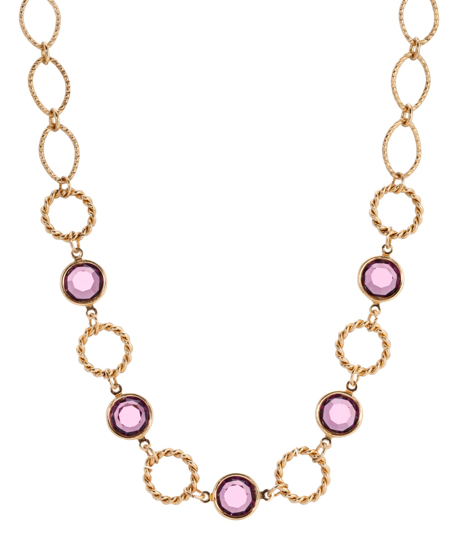 Ожерелье 2028 14K Gold Dipped Purple Crystal Channel Set