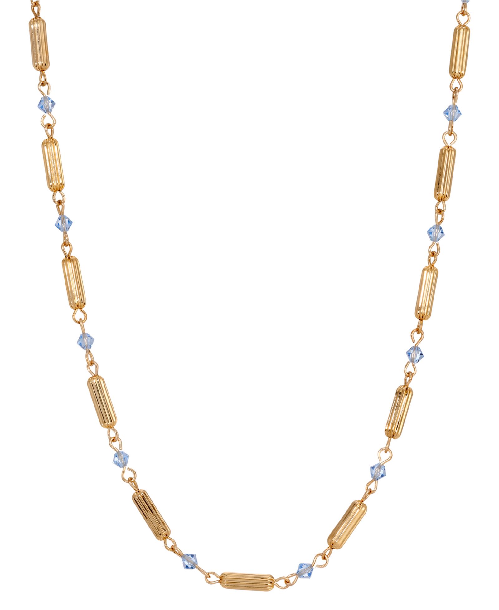 Ожерелье 2028 14K Gold Dipped Gold Tube Bead Crystal
