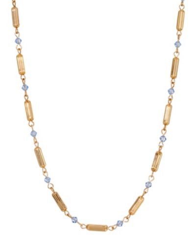 Ожерелье 2028 14K Gold Dipped Gold Tube Bead Crystal